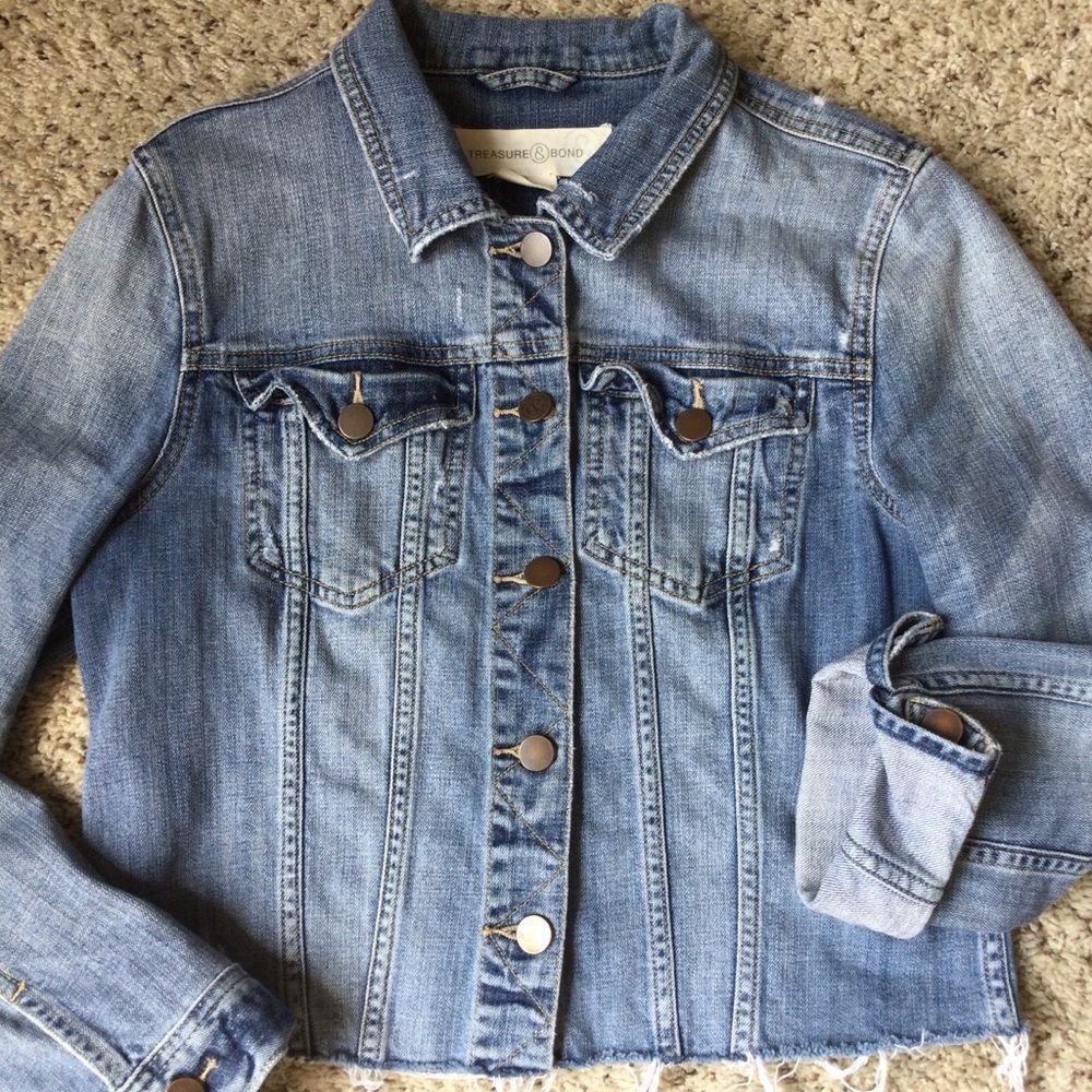 Treasure & Bond Denim Jacket Size S Light Blue Jean - Picture 3 of 7